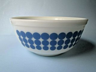 Vintage Pyrex 403 Blue Polka Dot 2 1/2 Qt.  Glass Nesting/ Mixing Bowl