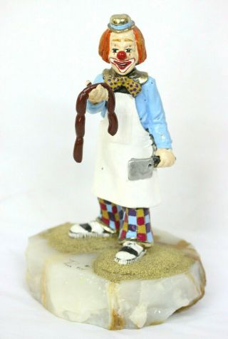 Ron Lee Cold Painted Clown With Sausage Links Vintage