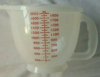 Vintage Tupperware Mixing Pouring Measuring Jug Bowl With Lid & Handle