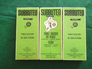 3 Vintage Subbuteo Teams Boxes Marked Swansea,  Newport,  Burnley