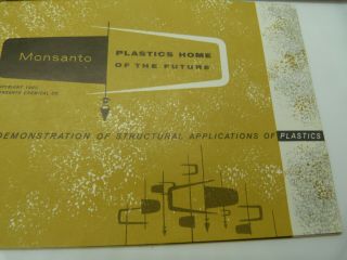Vintage 1960 Monsanto Plastics Home of the Future Brochures Three Retro House 2
