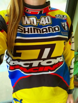 Vintage 90s Bmx Jersey Mens M Aussie Gt Factory Racing Team Issue Shimano