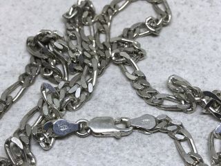 Vintage Italy Sterling Silver Figaro Link 4.  2mm Chain 20” Necklace 3