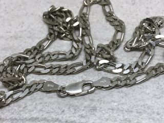 Vintage Italy Sterling Silver Figaro Link 4.  2mm Chain 20” Necklace 4