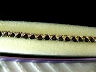 Vintage Suzanne Somers SS Black and Pink Trilliant CZ Bracelet 7.  5 