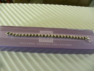 Vintage Suzanne Somers SS Black and Pink Trilliant CZ Bracelet 7.  5 
