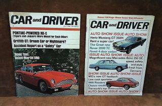 (2) Vintage Car And Driver Magazines May & July 1966 No Mailing Labels