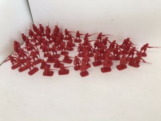 55 Vintage Revolutionary War Soldiers Red Plastic 1:32 Accurate Acw