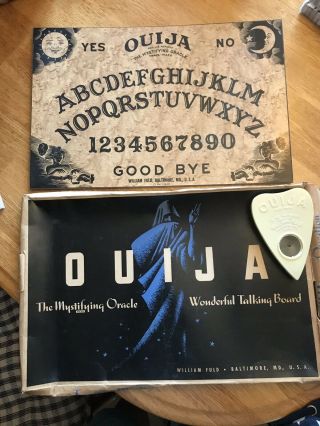 Ouija Board Vintage 1950 - 60 Planchard And Box.  William Fuld.  Patent 114,  534