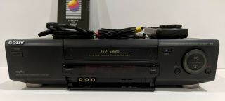 Sony SLV - 760HF VHS VCR Player Recorder 4 Head Hi - Fi Stereo Remote Fully 2