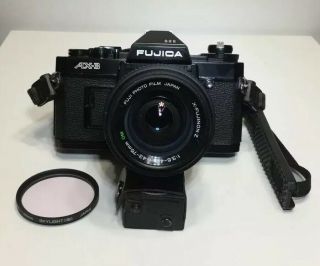 Vtg Fujica Ax - 3 Slr Film Camera W/ Fugi X - Fujinon Z 1:35 - 4.  5 F=43 - 75mm Lens Dm