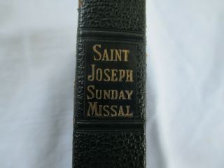 1954 Vintage St.  Joseph Sunday Missal Latin Mass Catholic Prayers - Large Print 2