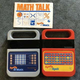 Vintage " Speak & Spell " And " Speak & Math " - Both - Texas Instruments