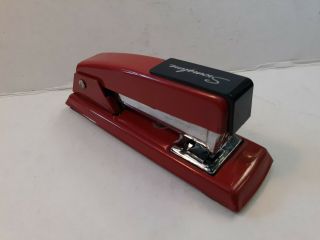 Vintage Swingline 711 Stapler Two Tone Red And Black 6” Standard Staples Ny Usa