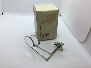 Vintage B&l Bausch & Lomb Double Jewelers Loupe W/ Box - Clip On