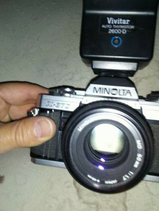 Vintage Minolta X - 370 Camera And A Vintage Vivitar AT 2600 - D 3
