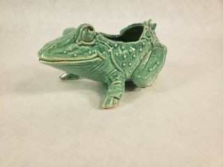 Vintage Mccoy Green Frog Planter Vase