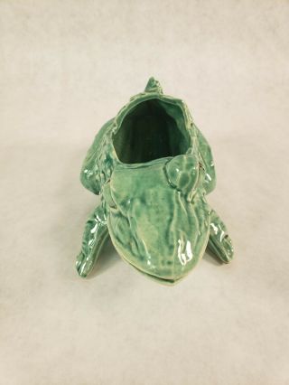 Vintage McCoy Green Frog Planter Vase 3