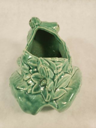 Vintage McCoy Green Frog Planter Vase 5