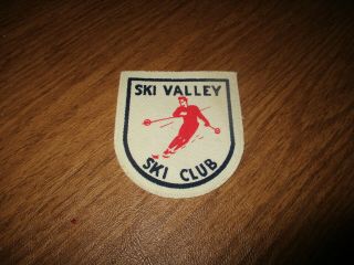 Vintage Ski Valley Ski Club Patch Snow Ski Resort Area Jacket Emblem