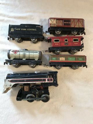 Vintage Lionel Marx York Central 6 Piece Tin Train Set Includes Locomotive
