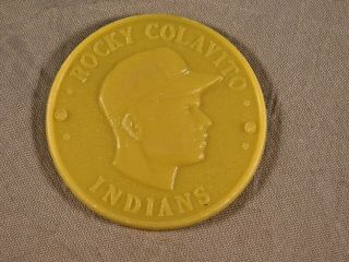 Vintage 1960 Armour Hot Dogs Coin Rocky Colavito Yellow