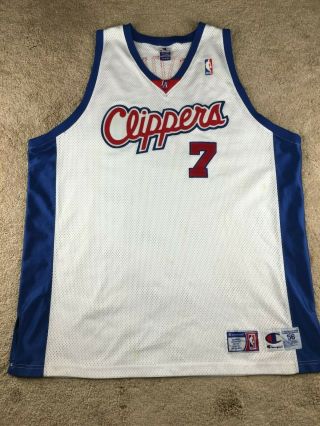 Vintage Los Angeles Clippers Lamar Odom Champion Jersey 3xl 56 Authentic White