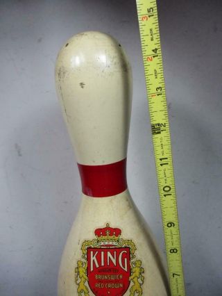 Vintage Wooden Bowling Tenpin Ten Pin Brunswick King Red Crown Regulation 3