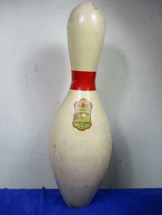 Vintage Wooden Bowling Tenpin Ten Pin Abc Regulation Jenkins Ny