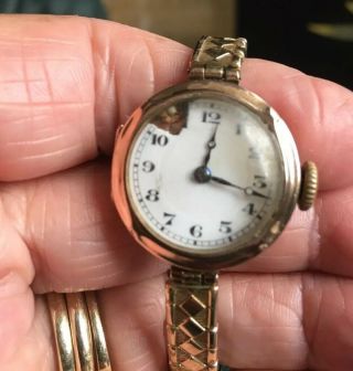 VINTAGE.  375 9ct GOLD LADIES ROTARY WRIST WATCH CHESTER 1928 BUT 4
