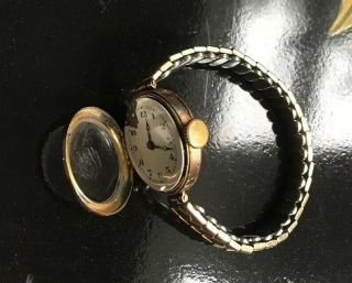 VINTAGE.  375 9ct GOLD LADIES ROTARY WRIST WATCH CHESTER 1928 BUT 6