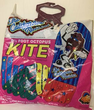 Vintage California Raisins Vintage Octupus Kite With Bag Spectra Star