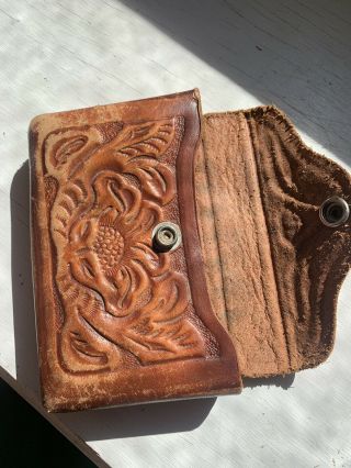 Vintage Leather Hand Tooled Pouch Belt Case - Western