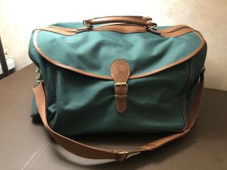 Vintage Polo Ralph Lauren Travel Duffle Carry - On Bag,  Canvas W Leather Trim