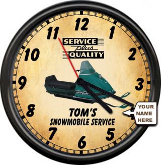 Personalized Snowmobile Racing Skiroule Retro Vintage Service Sign Wall Clock
