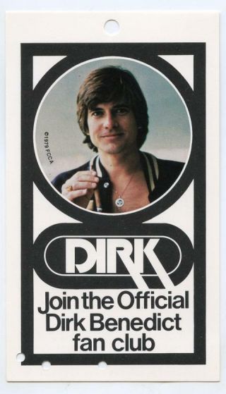 Vintage 1979 Dirk Benedict Photo Fan Club Card Order Form/small Pin - Up