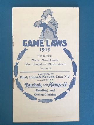 Great Early 1915 Duxback Game Laws Brochure Winchester Hunting Clothes