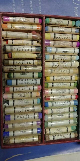 Vintage Weber Manufacturing Box Of Artist Pastels