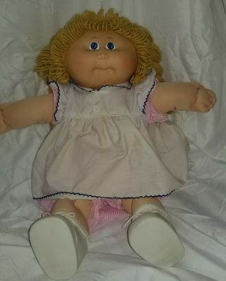 Vtg 1978 1982 Cabbage Patch Doll Blonde Yarn Outfit