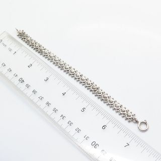 925 Sterling Silver Vintage Floral Design Link Bracelet 6 3/4 