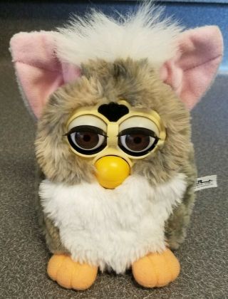 Vintage Furby Grey White And Pink 1998 70 - 800