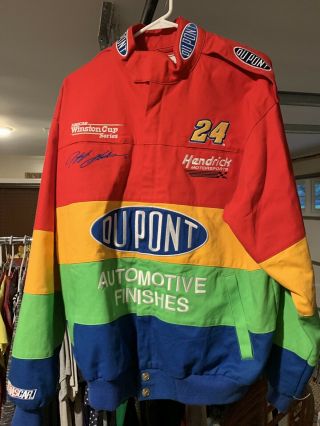 Jeff Gordon Jacket Rainbow Racing Chase Nascar Winston Cup Dupont Size M Vtg
