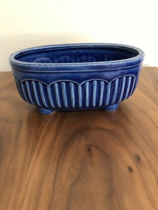 Vintage Cobalt Blue Ceramic Bathtub Soap Dish / Planter - Made In Japan