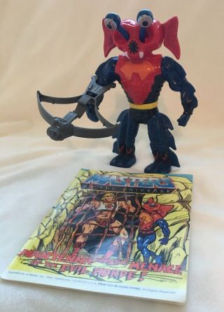 Vintage,  Mantenna Motu Figure With Weapon And Comic Evil Horde He Man