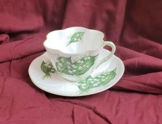 Vintage Shelley Fine Bone China Teacup And Saucer (lily Of The Valley)