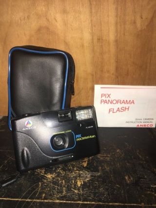 Ansco Pix Panorama Flash 35mm Camera With Case