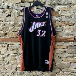 Karl Malone 32 Utah Jazz Champion Nba Vintage Bronze Jersey Size 52 2xl