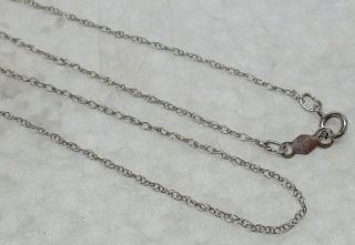 Vintage Solid 10k White Gold 18 - 1/2 " Designer Necklace -,  L@@k