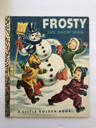 Frosty The Snowman Vintage Little Golden Book 1951 H Edition Malvern
