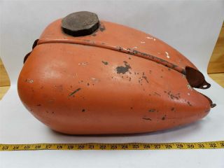 Vintage Large Orange Motorcycle Fuel Tank Gas Rat Rod